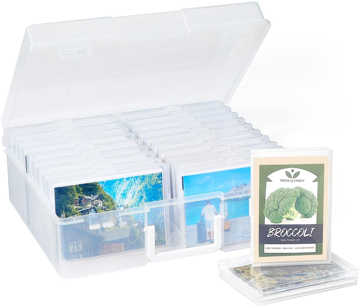 Allecto - Foto-opbergdoos - Doorzichtige fotodozen - Organiseer je foto's - 10,1 x 15,2 cm - Multifunctionele opslag - Voor foto's en handwerk