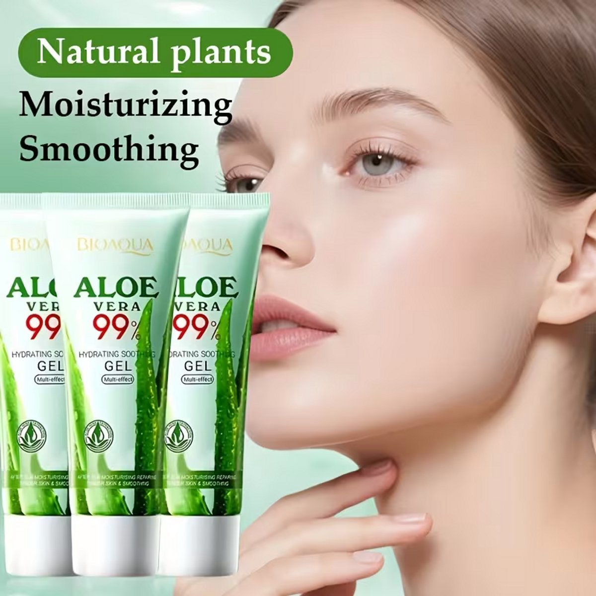 Aloë Vera Gel – Hydraterende Gel voor Gezicht, Lichaam & Handen – Kalmerende Huidverzorging – Voor Alle Huidtypes – 1 Stuk