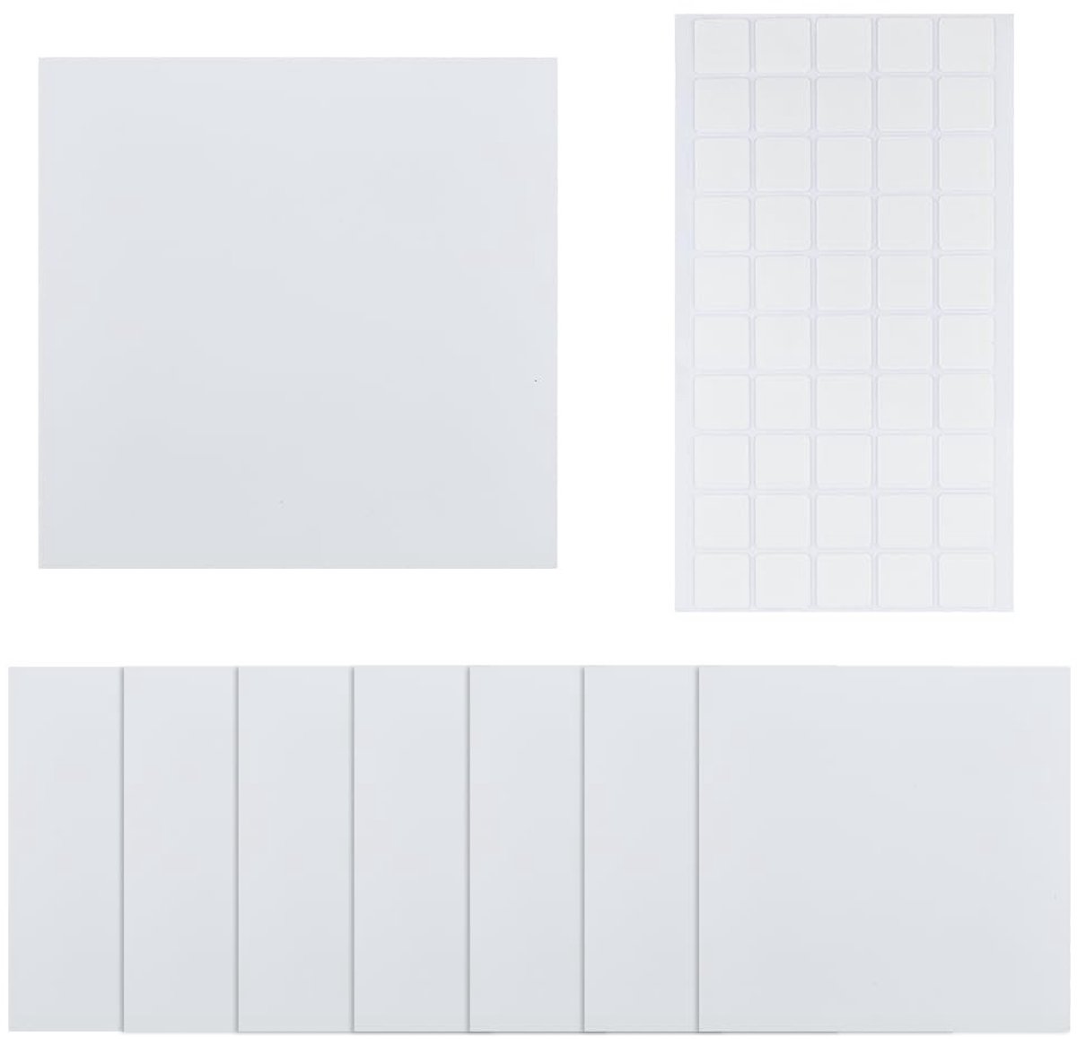 Allecto - Plastic Platte Blanco Plaat - Muur Patch - 18 cm - Dubbellaags Plakband - Stofdichte Afdekplaat - Geschikt voor Gipsplaat