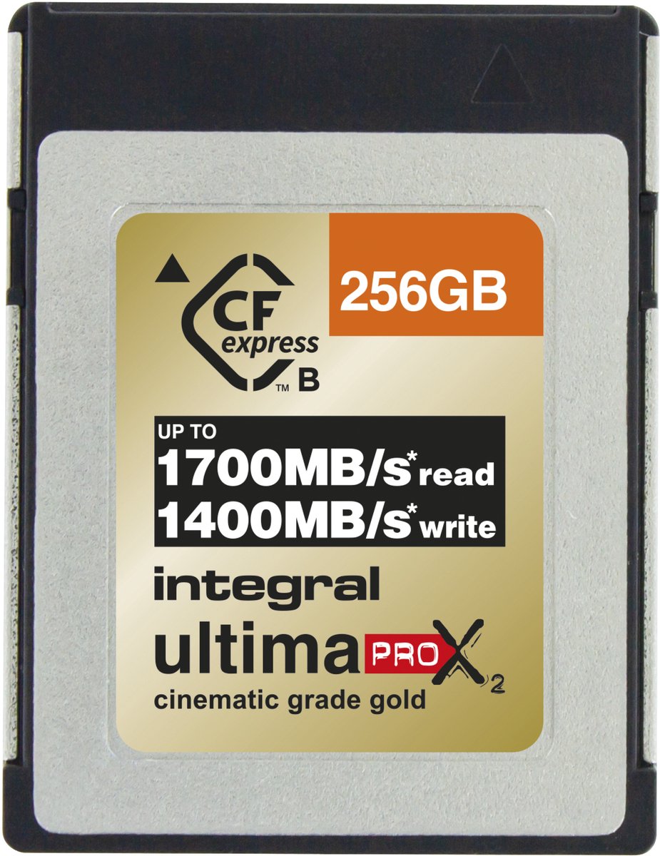 Integral 256GB UltimaPro X2 CFexpress Cinematic Gold Type B 2.0 Card