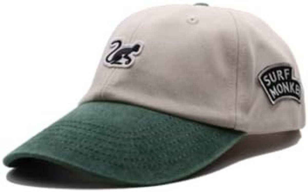 Surf Monkey - Baseballpet - Katoen - Eén maat - Beige groen