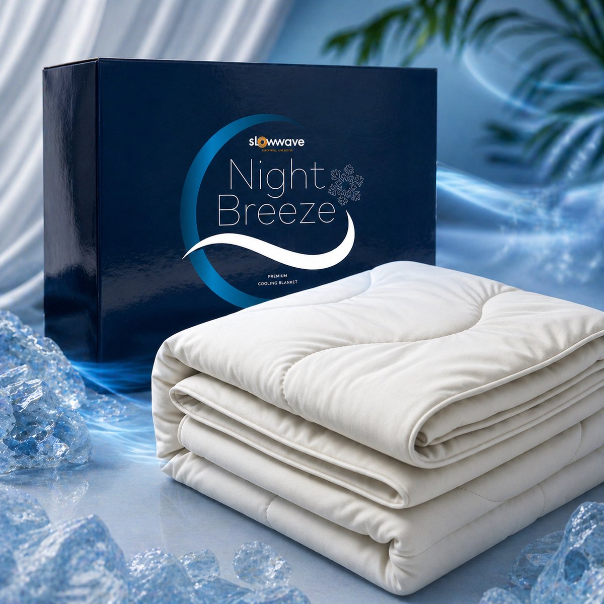 Slowwave NightBreeze Cooling Blanket (140 x 220cm) - De ultieme verkoelende deken voor warme nachten - Zomerdekbed zonder overtrek - Direct Koel Effect: Q-max 0.4 - Ademend, lichtgewicht en vochtregulerend - Kleur: off-white