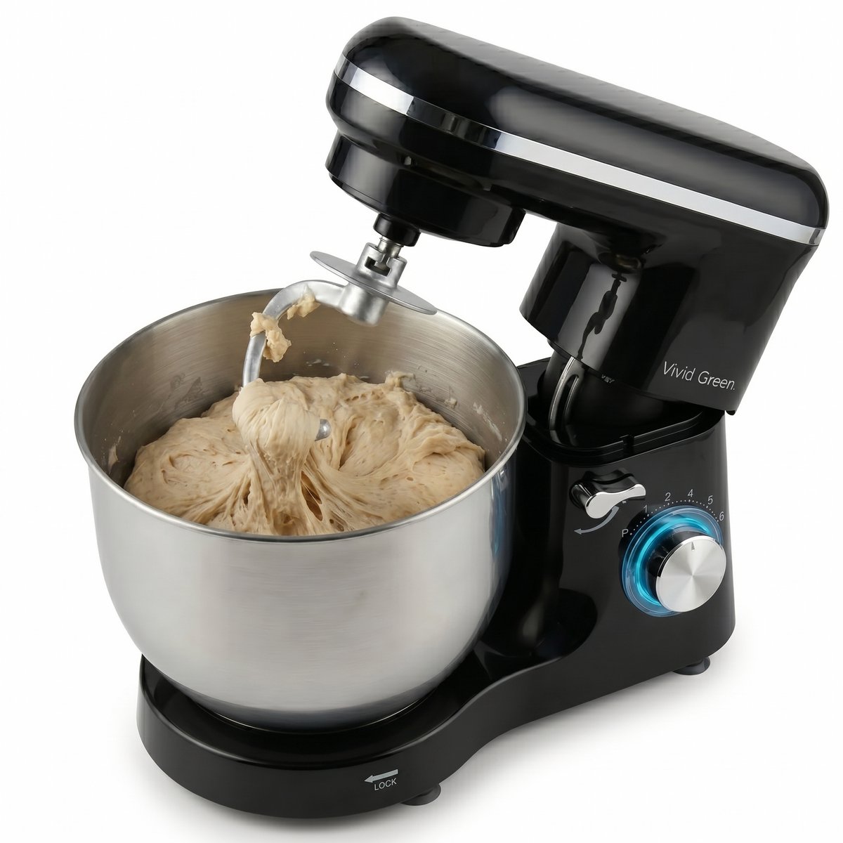 Bol.com Vivid Green 2000W Keukenrobot - 6.2L - Mixer met Mengkom - Keukenmachine - Keukenmixer - Zwart aanbieding