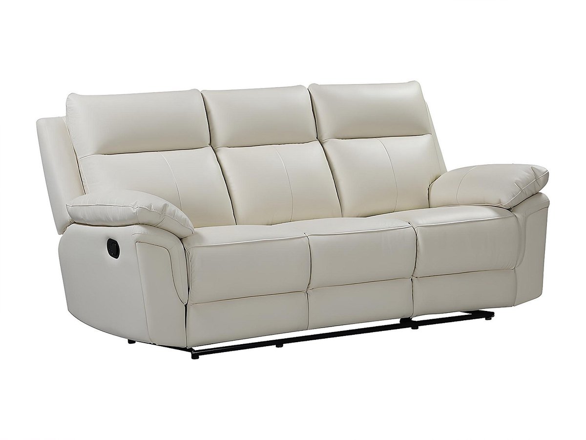 Vente-unique 3 zits relaxbank en -fauteuil van buffelleer PAKITA - Ivoor