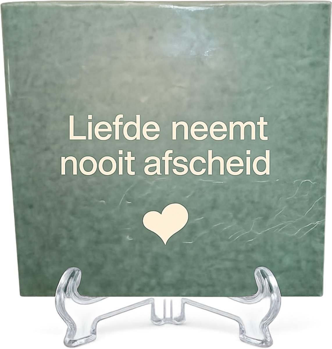 Tegeltje met tekst: Liefde neemt nooit afscheid, Bedrukt tegeltje, Spreuktegel, Tegeltje met tekst 10x10 cm, Herdenking tegeltje, Herinneringen, Tegeltje, XLX®