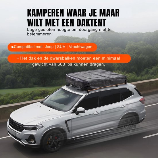 Damenzo - Tent - Kamperen - Camping - Vakantie - Waterdicht - Geschikt voor Jeep, SUV, Van & Pickup truck - 336x112cm van Merkloos — afbeelding 3