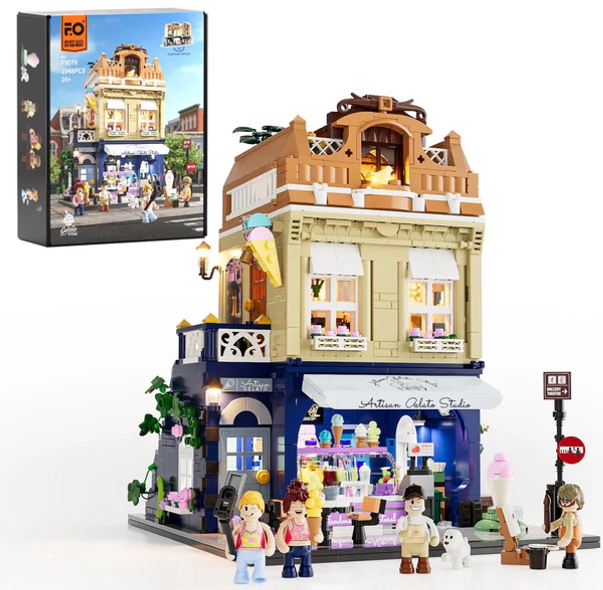 Lumibricks, 3D Modelbouw, Gelato Store, F9078, 40,6 x 12,4 x 27,4 cm