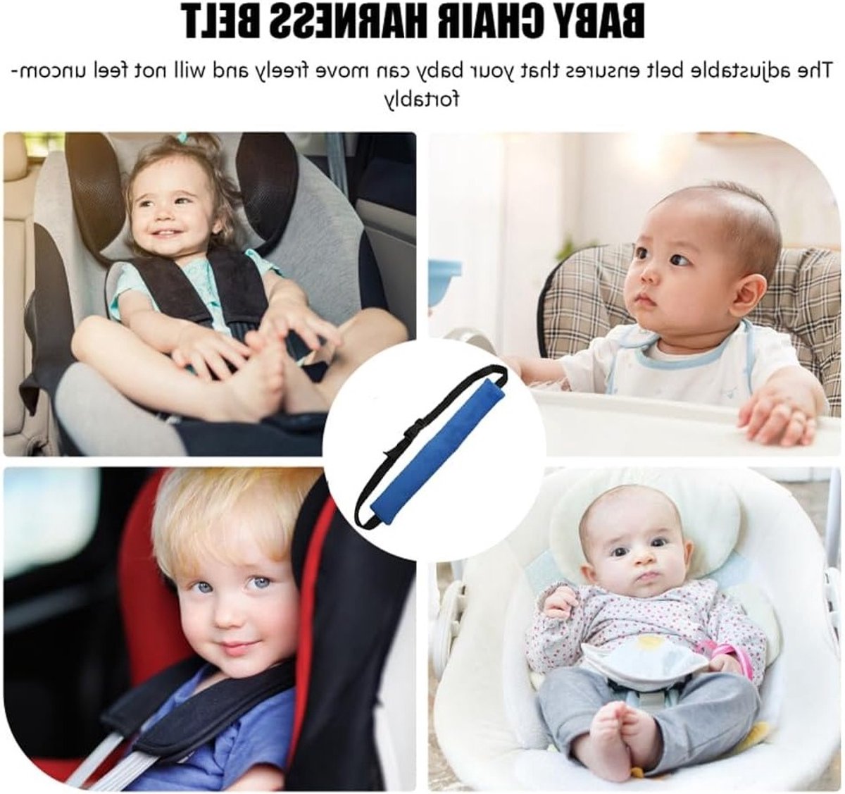 Cross strap hoge stoel - draagbare baby eetstoel met veiligheidsriem voor comfortabele maaltijden – foto 8
