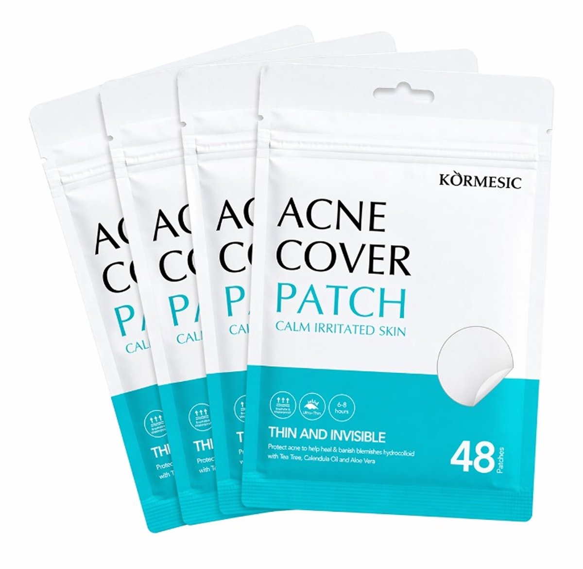 [Kormesic] [acne patches] [puisten stickers] [puisten pleisters] [pimple patches] [mighty patch] [puisten verwijderaar] [4 pack] [192 stickers]