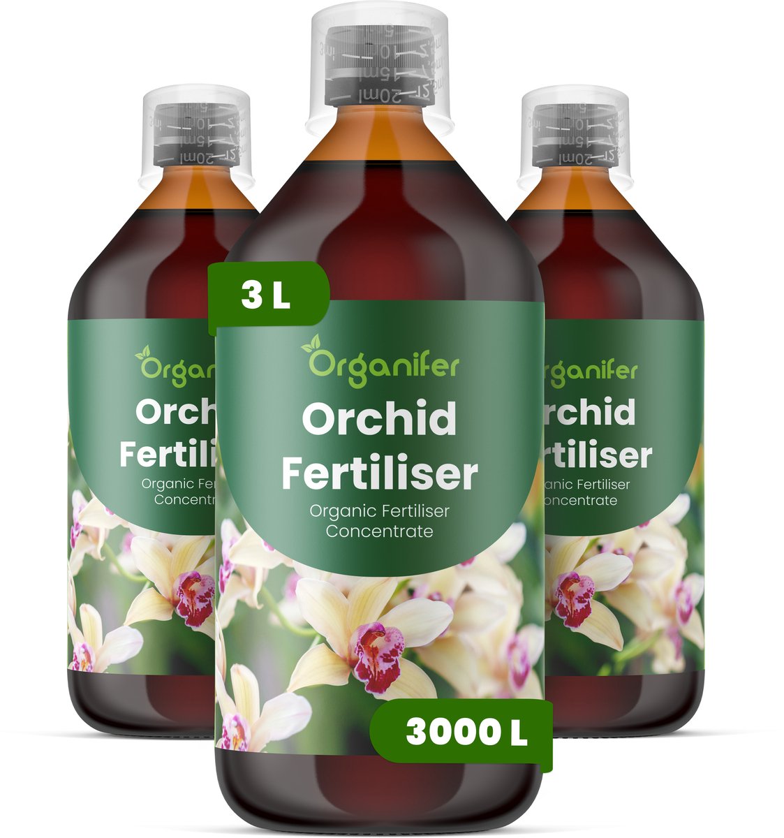 Vloeibare Meststof Voor Orchideeën 3X1 L Voor 3000 L - Verbetert De Bloeiprestaties Bij Alle Orchideeënsoorten - Versterkt Het Wortelstelsel Inclusief Luchtwortelontwikkeling - Ondersteunt Knopvorming En Verlengt De Bloeiduur - Organifer