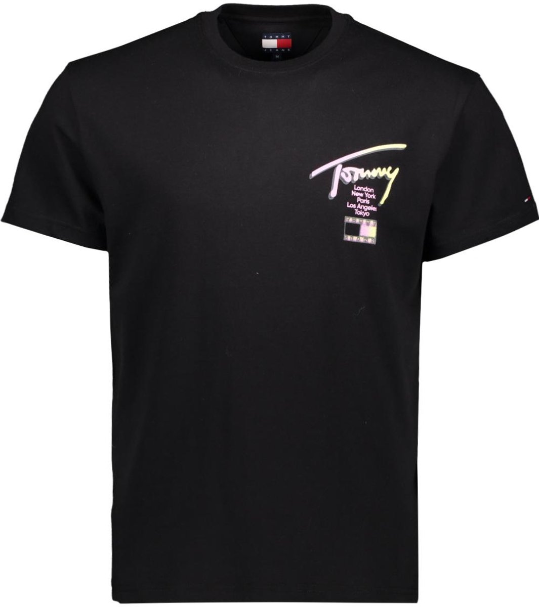 Tommy Jeans T-shirt Tjm Reg City Sign Ss Tee Ext Dm0dm23253 Bds Mannen Zwart