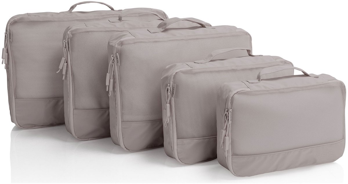 HEYS kledingzak EcoTex Packing Cubes Set 5pc Atmosphere Taupe
