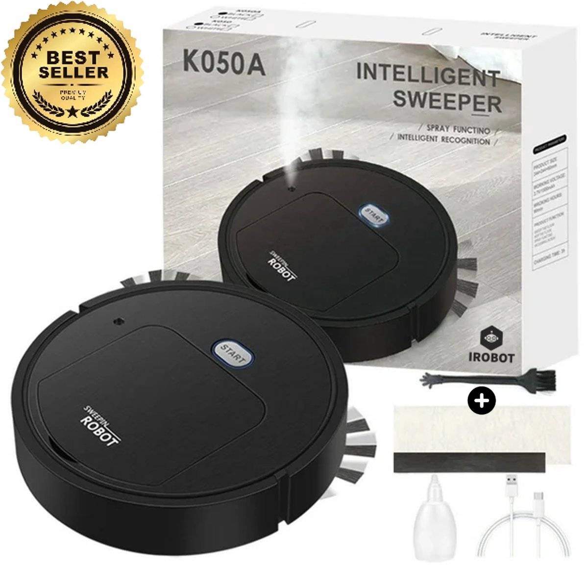 iRobot®- Ai Clean Start Robotstofzuiger - Robotstofzuiger met Dweilfunctie - Robot Stofzuiger - Robot Stofzuiger met UV-Reiniging – Slimme Mini Robotstofzuiger – Stil (55dB) – Automatisch Schoonmaken – Oplaadbaar – Voor Harde Vloeren & Tapijt — afbeelding 1