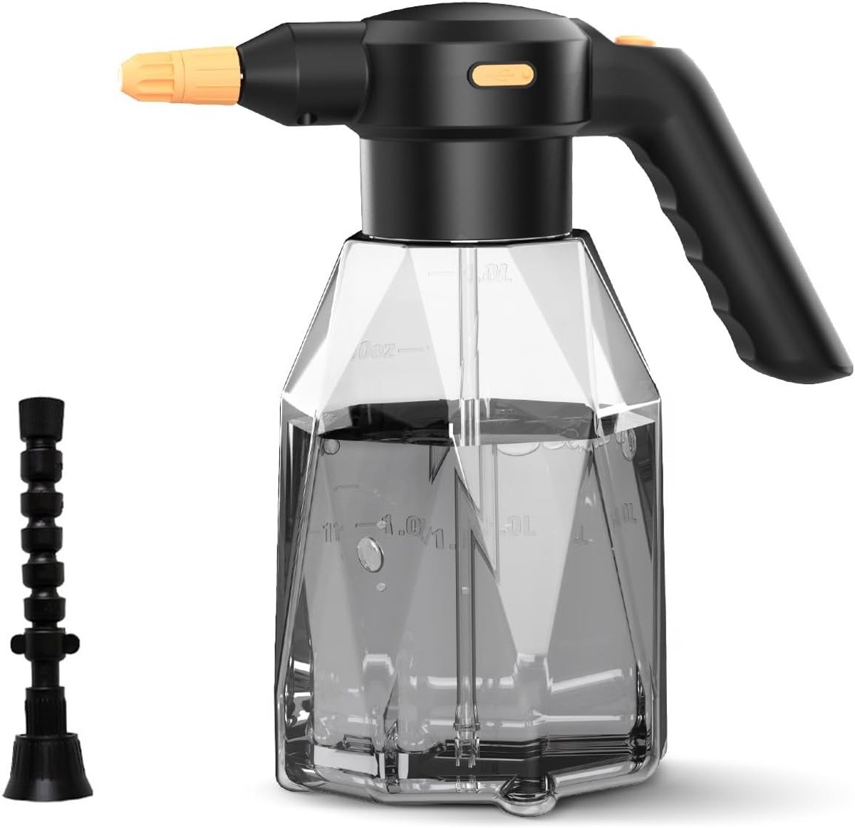 Elektrische sproeifles - Geschikt voor binnen- en buitenplanten - Automatische gieter van 2 liter - Werkt op oplaadbare batterij - Met verstelbare sproeikop - Geschikt voor tuinieren, bemesten en schoonmaken - zwart