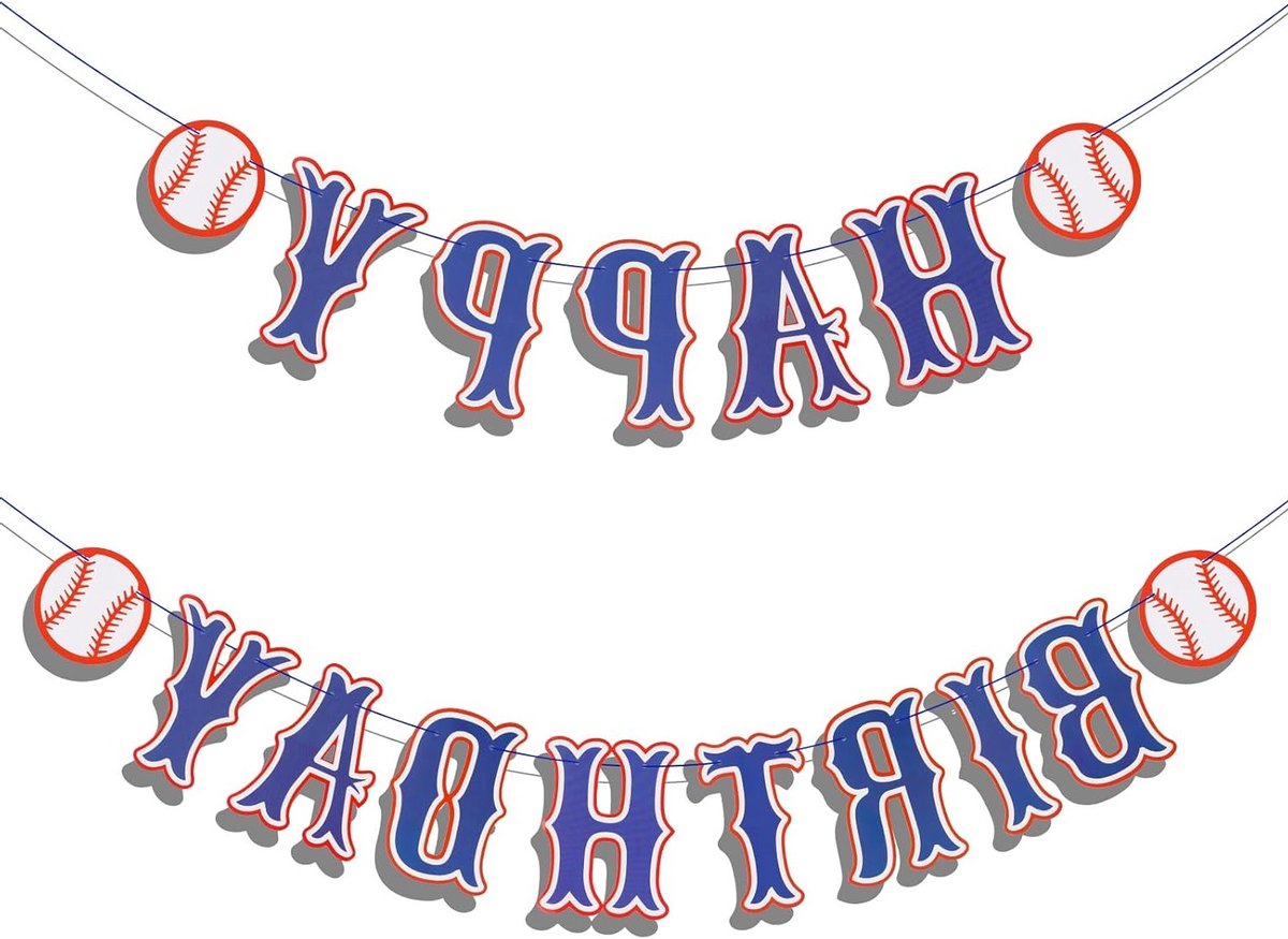Verjaardagsdecoraties voor een Honkbalthema, Navy Blauw Banner, Feestbenodigdheden voor Sportliefhebbers, Binnen en Buiten Gebruik