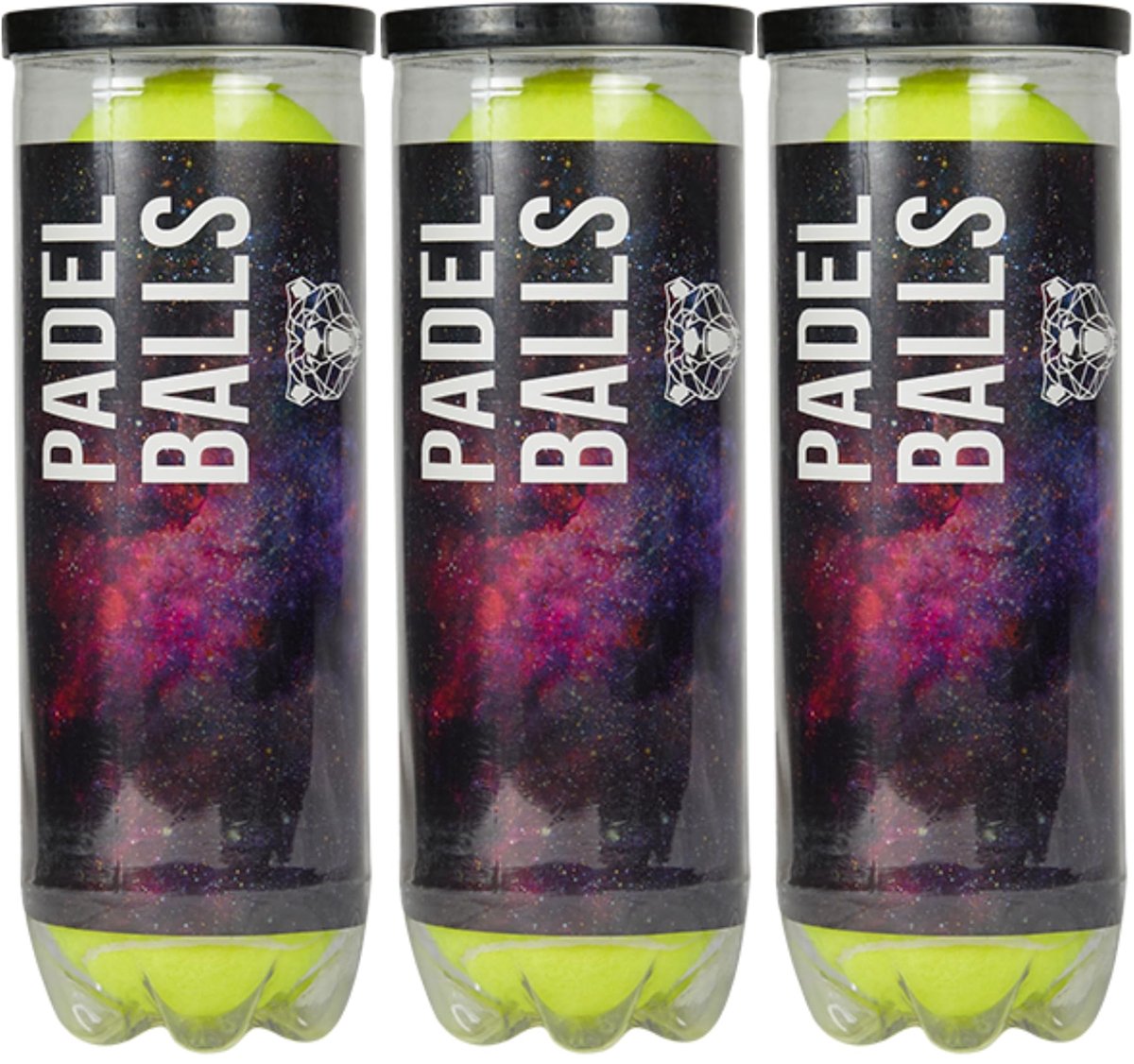 Matchu Sports - Padel Ballen - 3 blikken - 9 ballen totaal - Geschikt voor officiële wedstrijden - 56-59.4 gram - 65.4-68.6mm - Gemaakt van 45% Wol