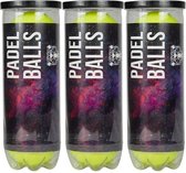Matchu Sports - Padel Ballen - 3 blikken - 9 ballen totaal - Geschikt voor officiële wedstrijden - 56-59.4 gram - 65.4-68.6mm - Gemaakt van 45% Wol