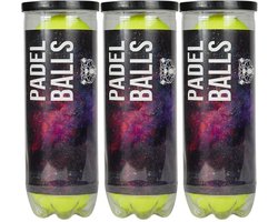 Matchu Sports - Padel Ballen - 3 blikken - 9 ballen totaal - Geschikt voor officiële wedstrijden - 56-59.4 gram - 65.4-68.6mm - Gemaakt van 45% Wol