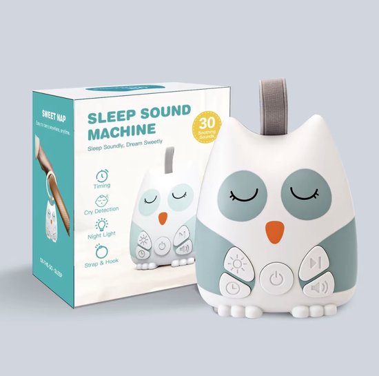 White Noise Machine Baby - Witte Ruis Apparaat met 30 geluiden - Nachtlampje - Oplaadbaar - Slaaphulp Baby & Volwassenen
