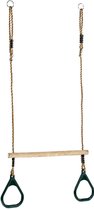 KBT ringtrapeze hout met kunststof ringen groen