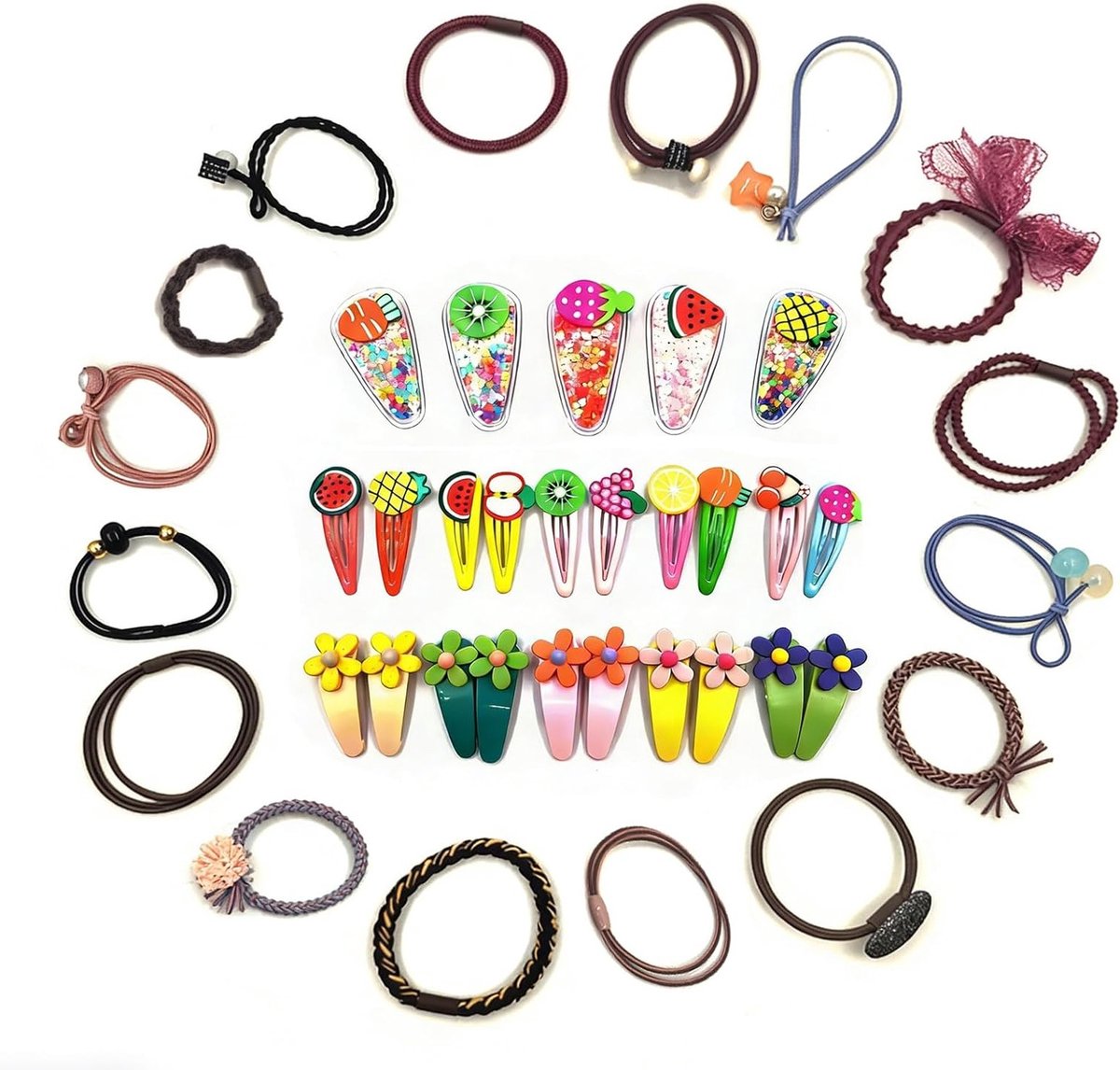 Kleurrijke Haarspeldenset met 37 Stuks voor Dikke en Krullende Haarstijlen, Perfect voor Sport en Make-up Decoratie