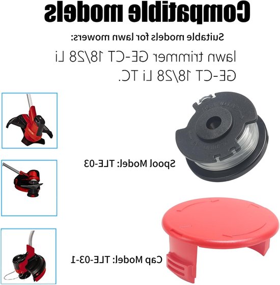 Set van 6 Trimmer Spoelen met Lijn Ø 1.6 mm voor Grastrimmer en Bosmaaier, Geschikt voor Diverse Modellen van Merkloos — afbeelding 4
