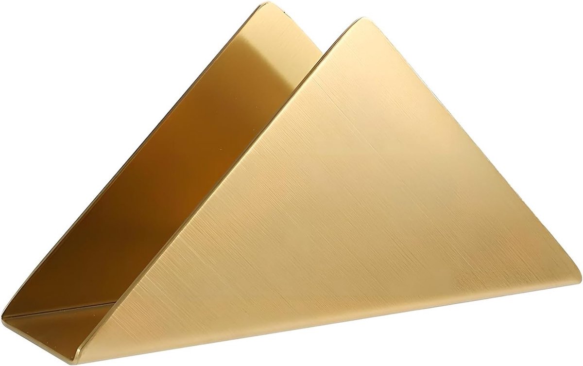Verwisselbare Triangle Napkin Houder van RVS in Goud voor Keuken en Eettafel Decoratie