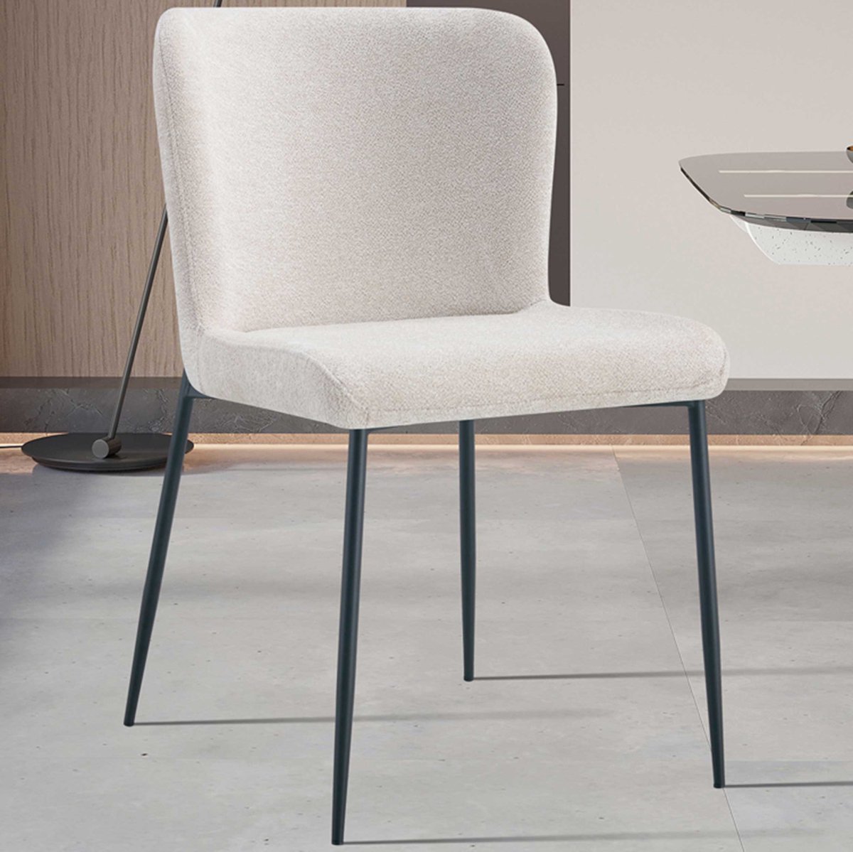 Eetkamerstoel Lisa luxestof beige | 50 x 62 x 85 cm | set van 2