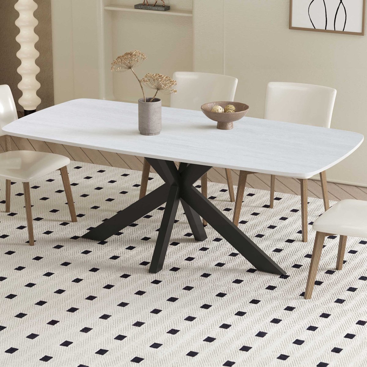 Tafel 'Apollo' 180 cm Deens Ovaal Steen Baroque Grijs