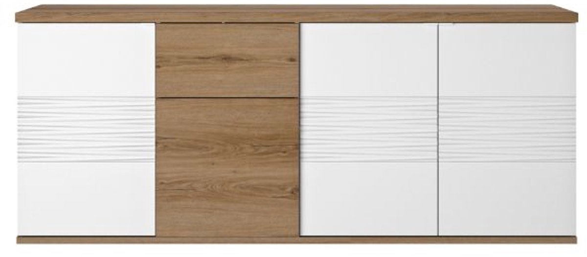 Dressoir Magda | 208 X 47 X 87 Cm | Brown High Gloss White