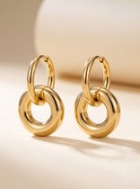 Lundholm Premium Stainless Steel luxe Boucles d'oreilles Couleur or Elegant Hoops Boucles d'oreilles Pendentifs Scandinavian Design - Série Nina - Cadeaux pour femmes Cadeau Bijou – Résistant à l'eau – Emballage cadeau luxe – Cadeaux pour femmes