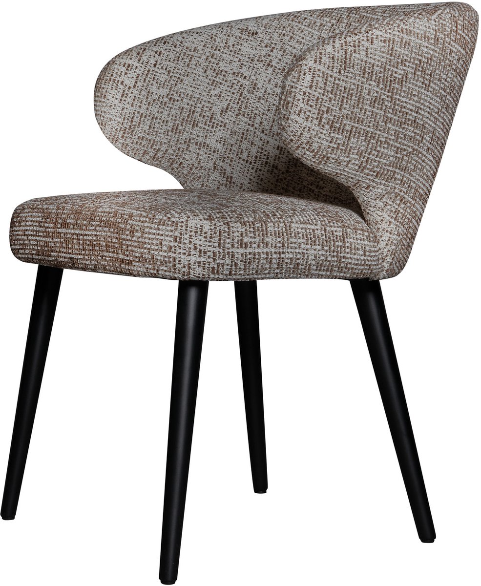 PTMD Fiori Beige Mois 04 Dining Chair Black Legs