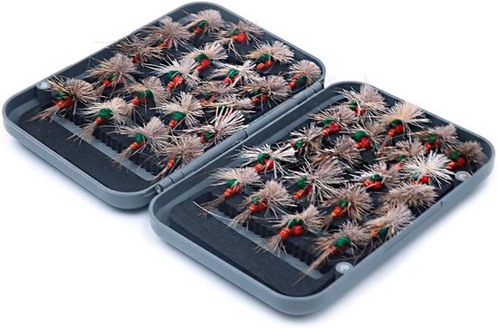 Allecto plus - Vliegvissen Vliegen Kit met Waterdichte Fly Box - Forel Vissen Set met 40 Stuks van Allecto Plus — afbeelding 4