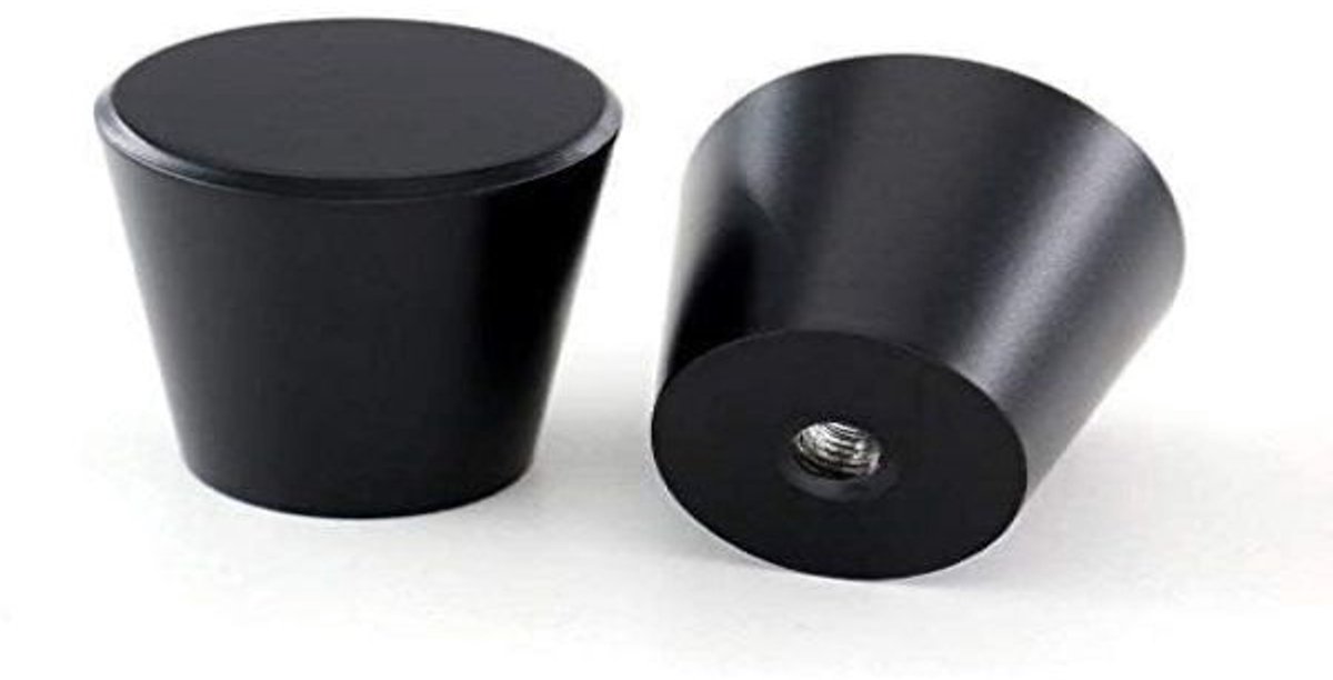 Meubelknoppen - Aluminium Legering Deurknop - 6 Stuks - Zwarte Kegelvorm Design - Voor Keuken Kast En Lade - Mat Zwart