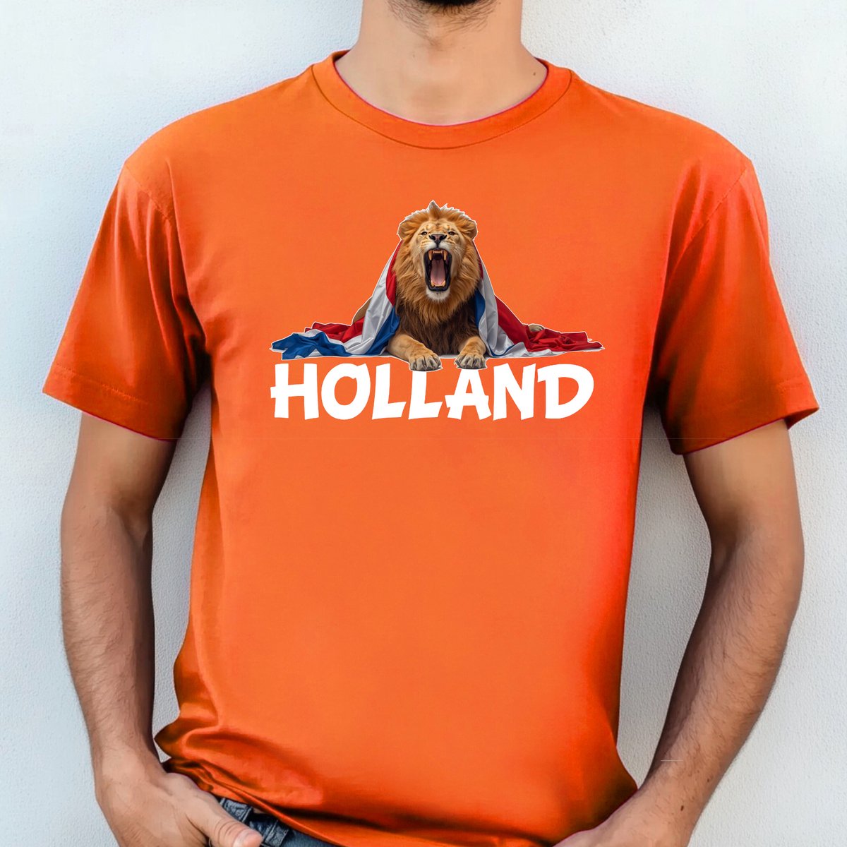 Oranje Heren T-shirt- WK voetbal- EK voetbal- T-shirt maat 3XL-Holland met leeuw- oranje T-shirt WK voetbal Shirt