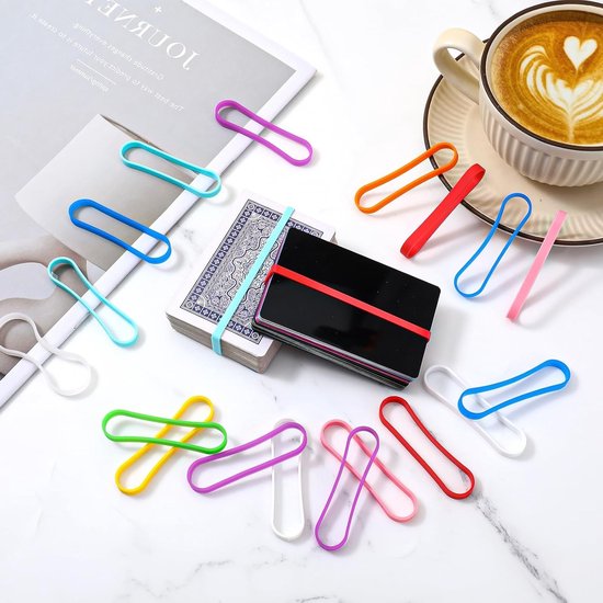 Set van 36 Kleurige Herbruikbare Siliconen Rubber Ringen - Brede Elastische Bands voor Kantoor, Thuis en Schoolbenodigdheden — afbeelding 3