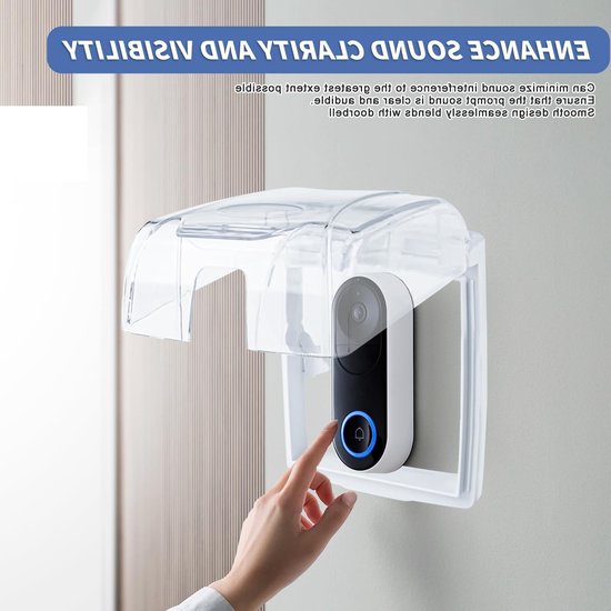 Weerbestendige deurbelbescherming, transparante hoes voor draadloze deurbel, waterdichte plastic cover voor buitengebruik, 13 x 11 x 7 cm — afbeelding 3