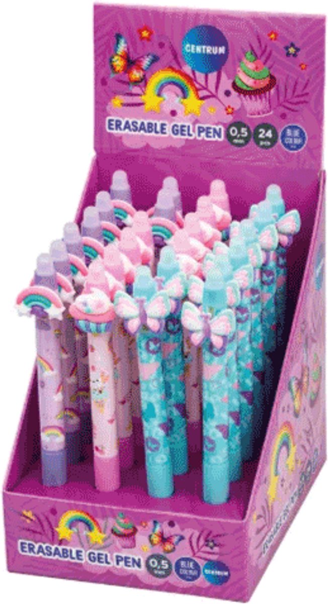 Centrum gelpennen uitwisbaar eenhoorn vlinder pastel 0.5 mm.