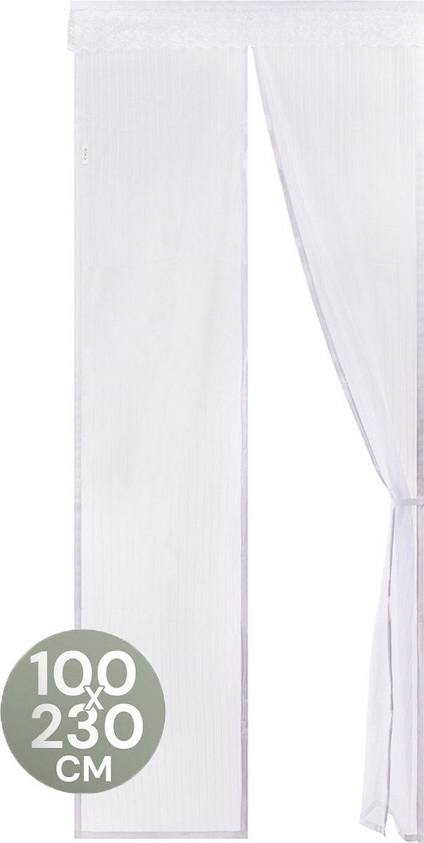 O’DADDY® Deurgordijn Deluxe Polyester – Magnetisch Vliegengordijn - Eenvoudige Installatie – Insectenhor - Deurhor Wit - 100x230 cm