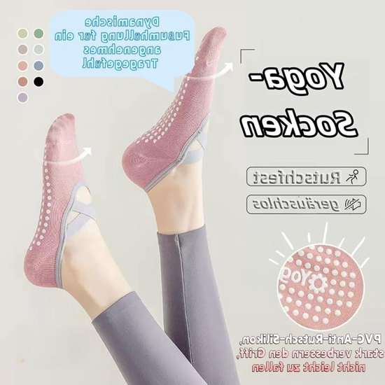Comfortabele Yoga Sokken voor Dames - Antislip Pilates Sokken voor Thuis en Sport van Merkloos — afbeelding 2