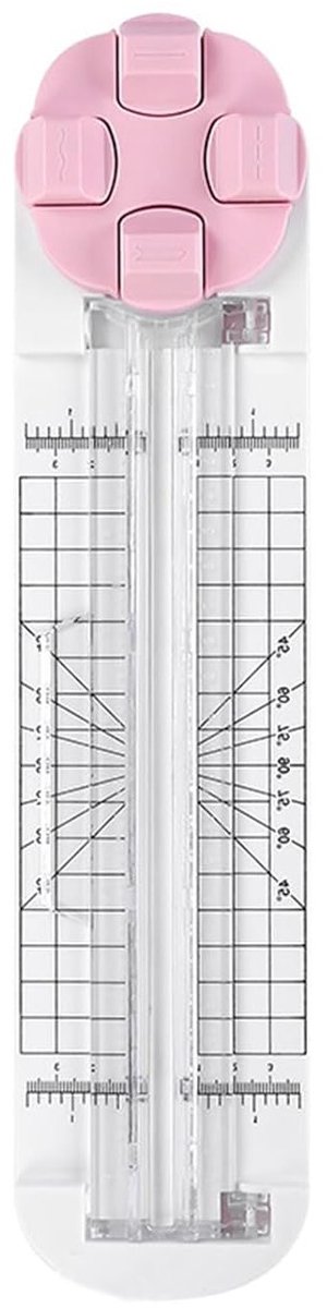 Veelzijdige 4-in-1 Papier Snijmachine met Liniaal en Snijframe voor Recht, Golf en Groeflijnen, Perfect voor Creatief Knutselen, Kaarten Maken en Scrapbooking