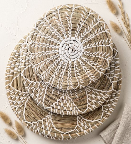 Set Van 4 Macramé Hangende Manden, Hangende Manden, Boho Decoratieve Katoenen Touw Hangende Manden Bloempot Plantenhouder Hangers Met 4 Metalen Haken Voor Binnen Tuin Woonkamer Buiten
