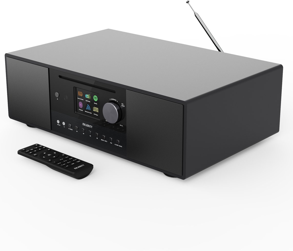 Majority Quadriga Internet Radio - Bluetooth - DAB/DAB+ - 120 W - Zwart