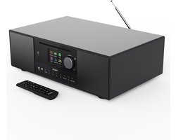 Majority Quadriga - Internetradio - DAB/DAB+ - CD-speler - Bluetooth - Wekker - 120W - Zwart
