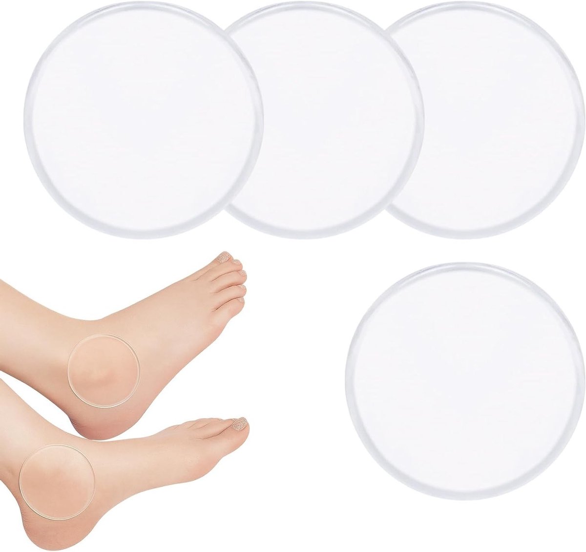 Set van 4 enkelbeschermers met gelkussens voor drukverlichting, ideaal voor skaten, hockey, skiën en wandelen. Zachte enkelbescherming tegen pijn en blaren.