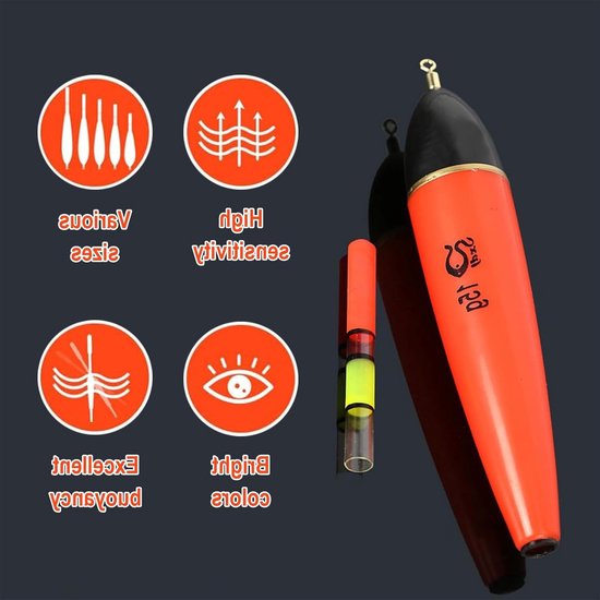 Vissersset met 5 stuks, Plastic dobbers, Vissersaccessoires voor snoek, baars en karper - Compleet dobberset voor elke visser — afbeelding 3