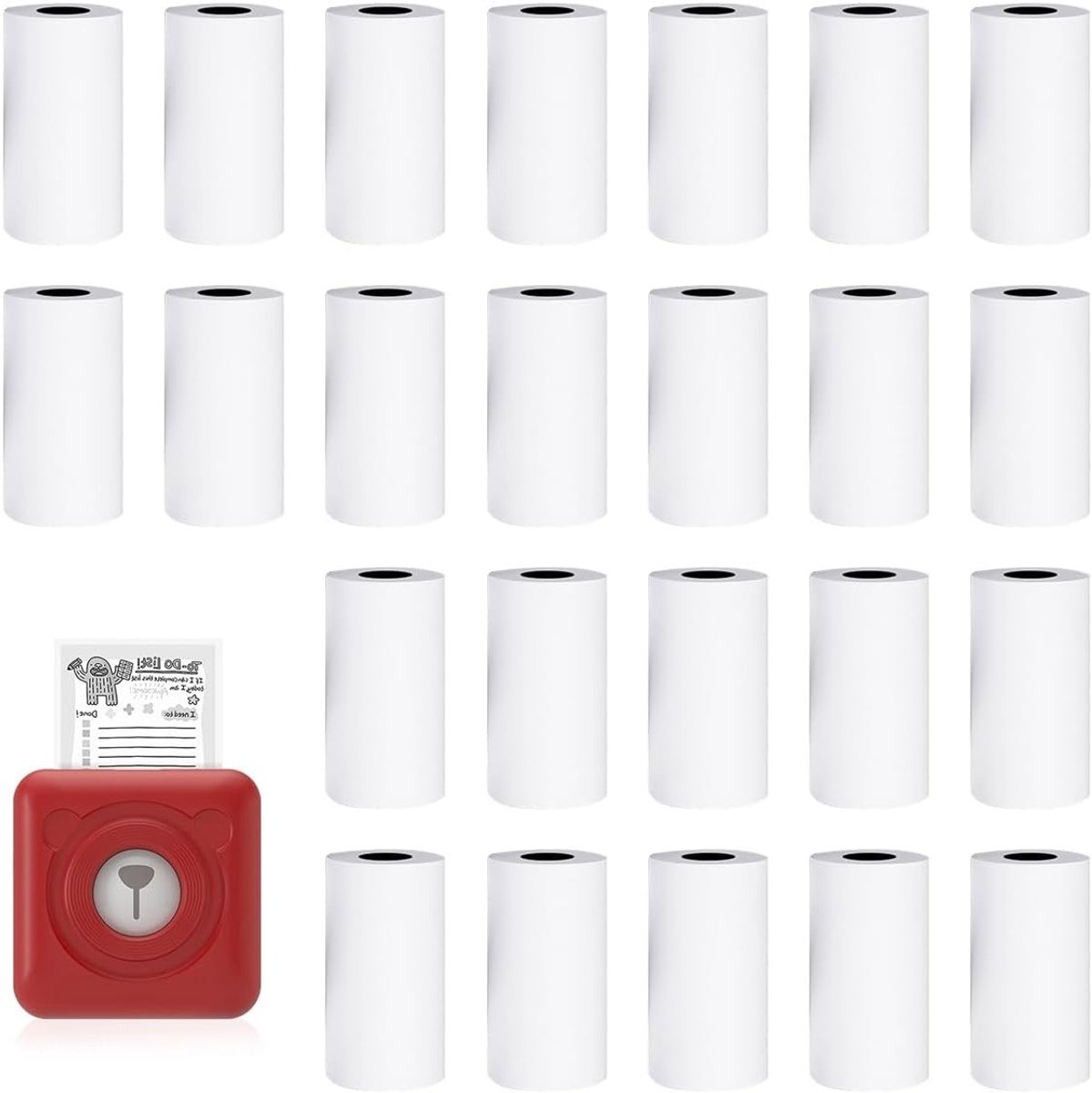 Thermisch papier voor mini printers - 24 rollen, 57 x 30 mm, wit, geschikt voor fotoprinter, kassa's en direct afdrukken