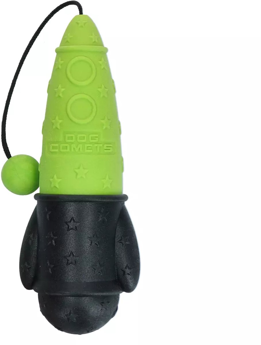 Dog Comets Hondenspeelgoed - Drijvend Apporteerspeelgoed met Koord - TPR Foam - Bobber Rocket - Groen