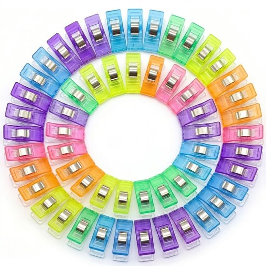 Multicolor spelden clips naai accessoires stofklemmen kunststof met metalen veer set 50 stuks voor naaien quilten en handwerk herbruikbare naaiklemmen alternatief voor spelden