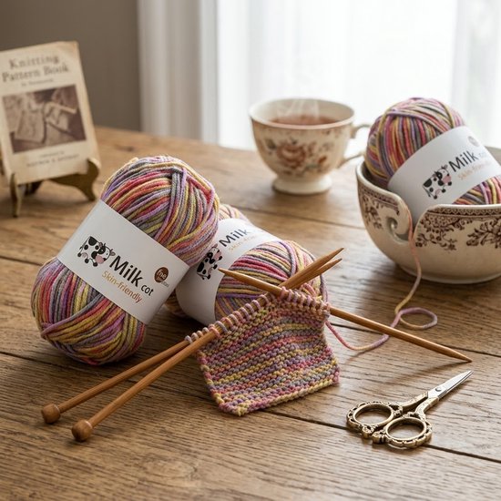 Set de fils multicolores pastel 150g 3 pelotes de fil à tricoter chiné épais doux pour crochet et tricot écharpes bonnets et vêtements projets DIY